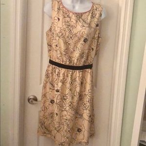Ann Taylor LOFT flower print light peach and black